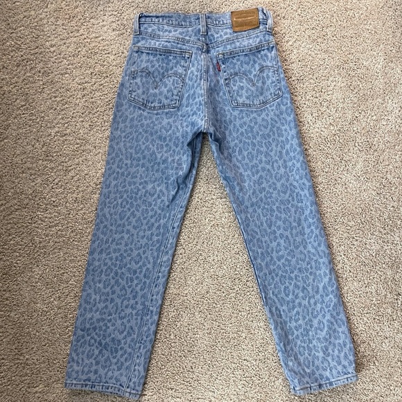 Levi’s wedgie straight animal print crop jeans cotton casual boho - Picture 4 of 7